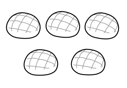 「５つのメロンパン」パネルシアター無料型紙